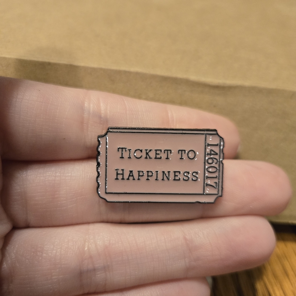 Ticket to Happiness Enamel Pin